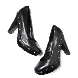 COACH Carli Black Platform Studded Heel Pumps 7.5B